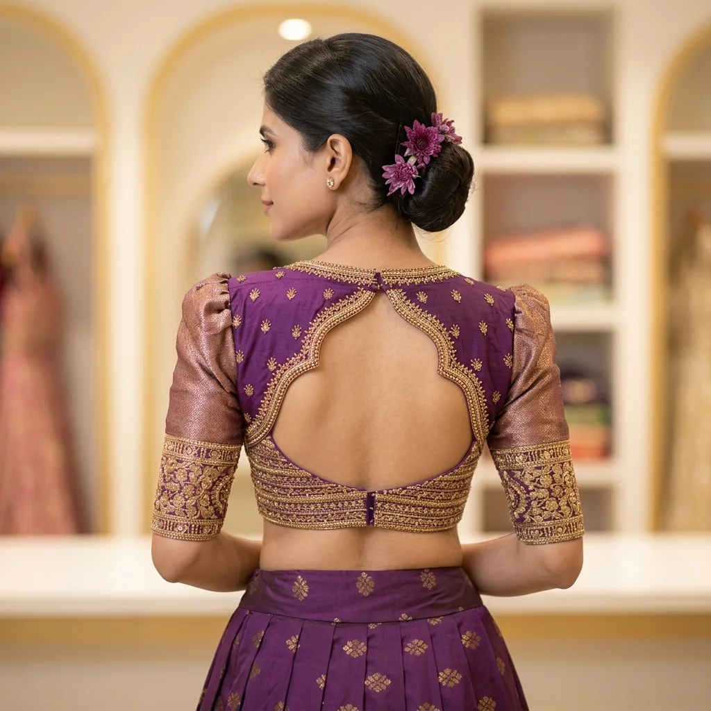 Backless Cut Fabric Blouse
