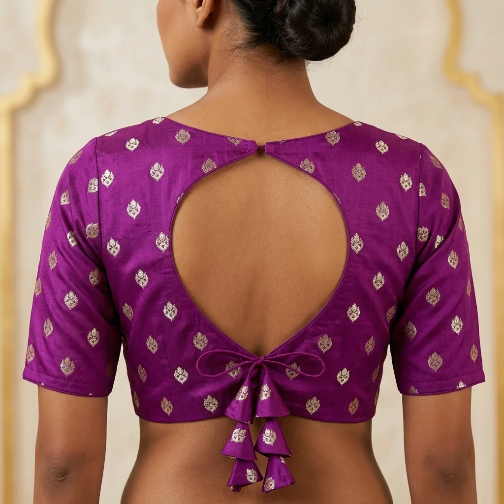 Covered Hook Button Line 3 Blouse inspiration image
