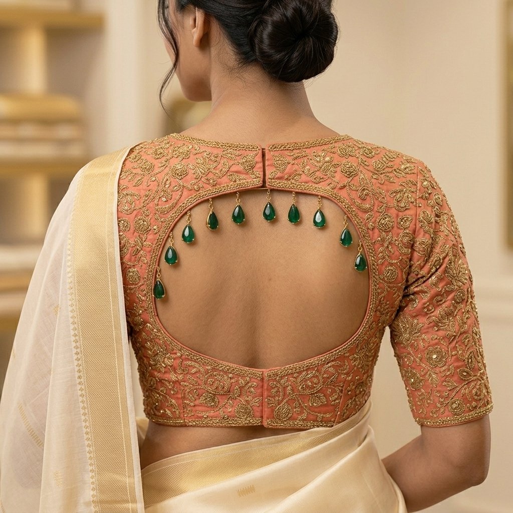 Detailed Embroidery Fabric Texture Edge Blouse inspiration image