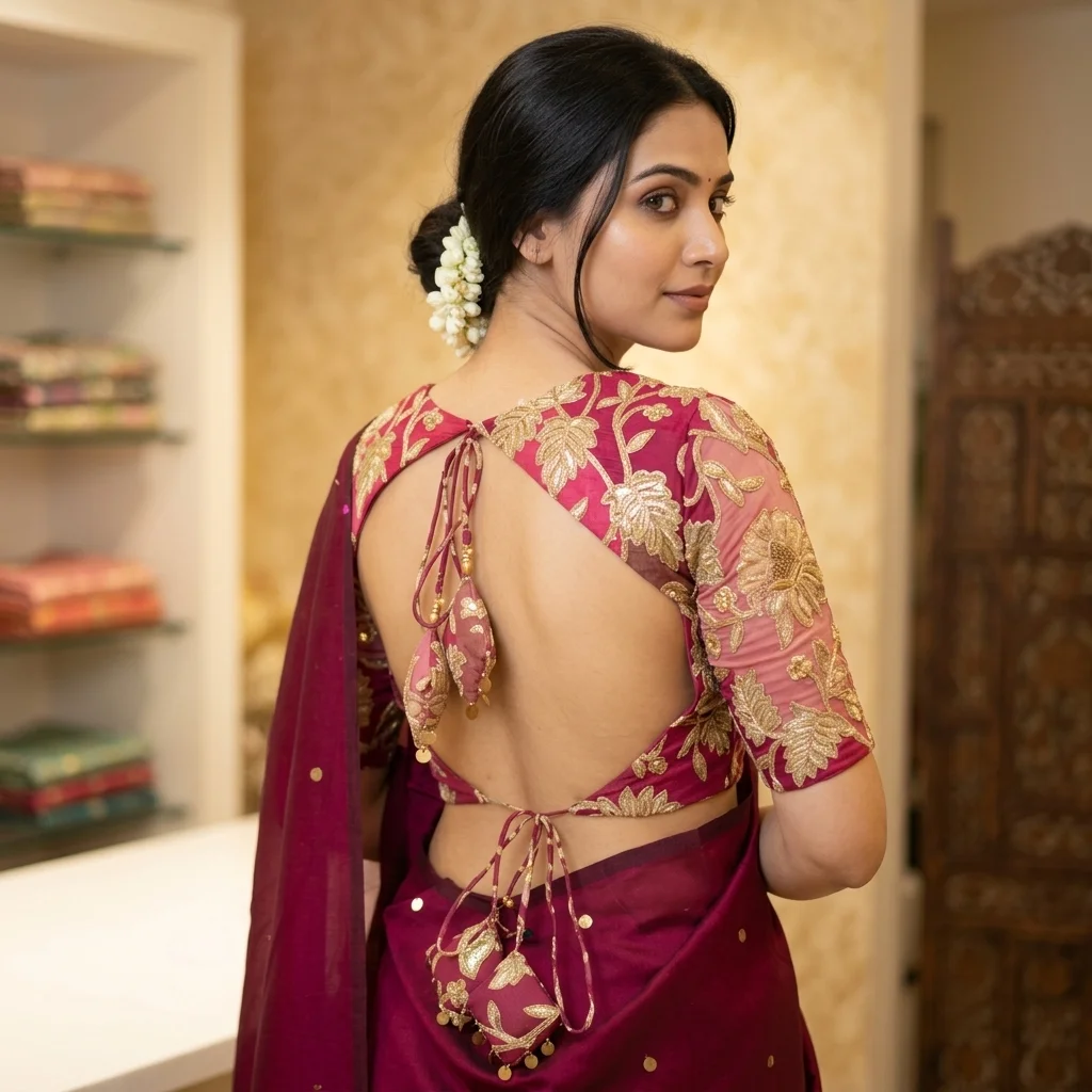 Exact Covered Sleeve Border 2 Blouse inspiration image