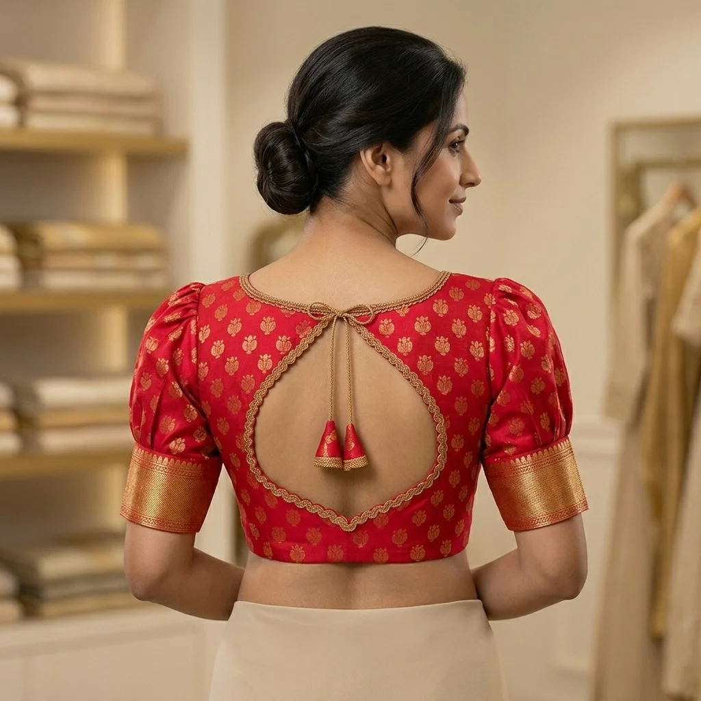 Exact Neckline Cut 14 Blouse inspiration image