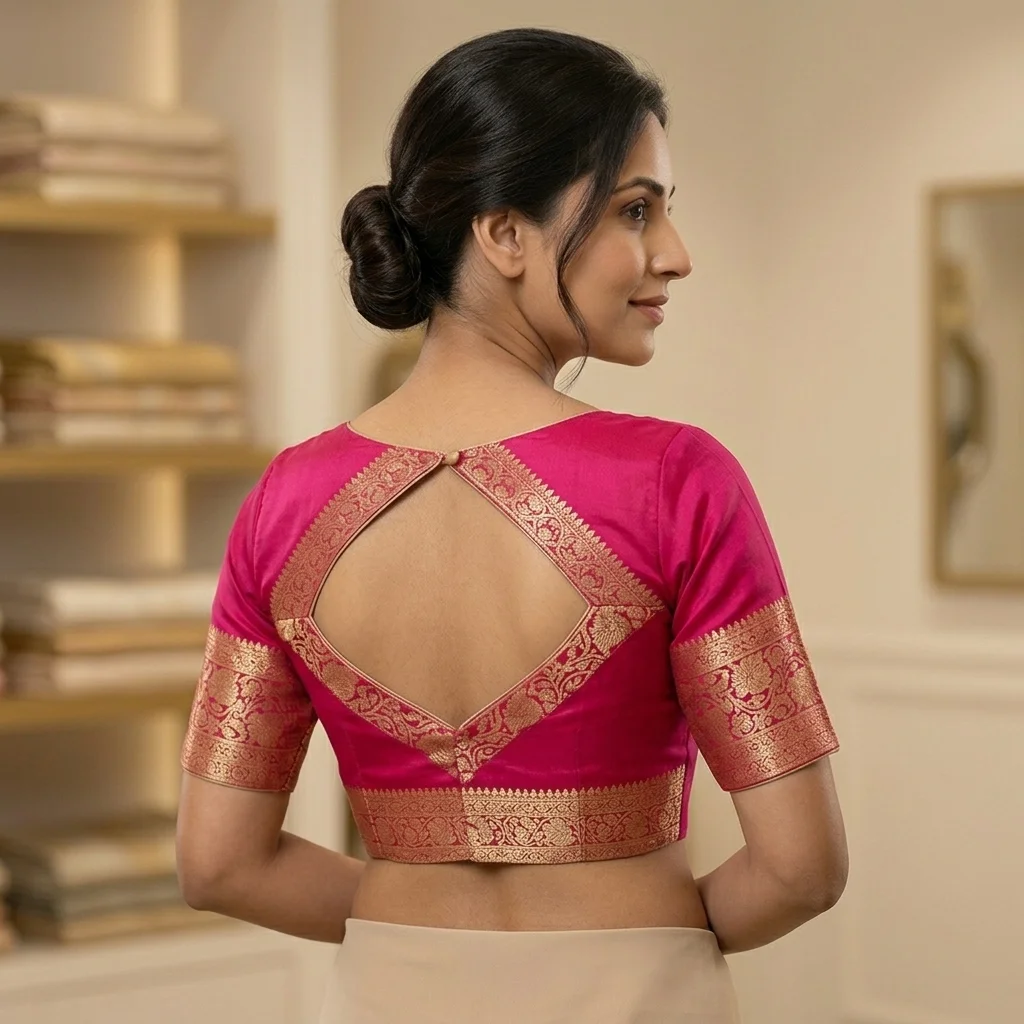 Exact Neckline Cut 3 Blouse inspiration image