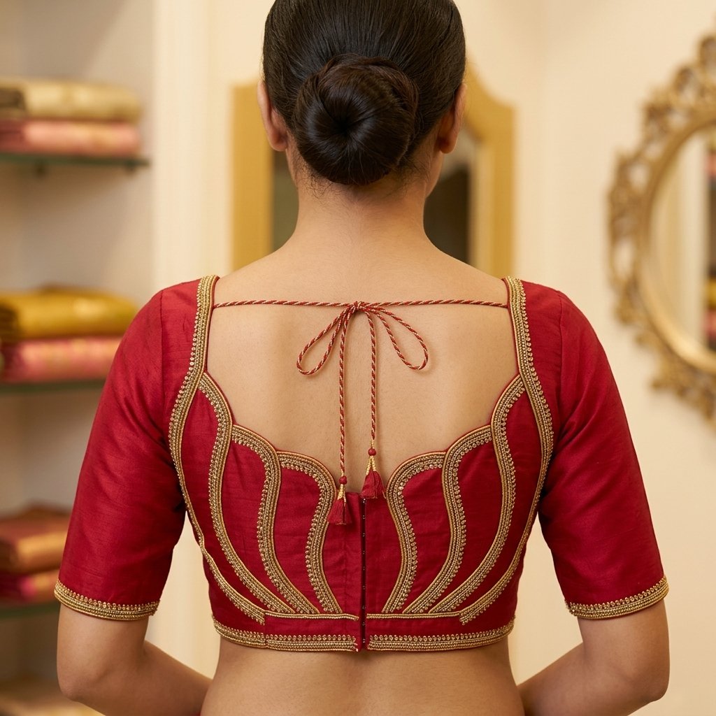 Finally I Got My Lotus Shape After Lot Of Blouse inspiration image