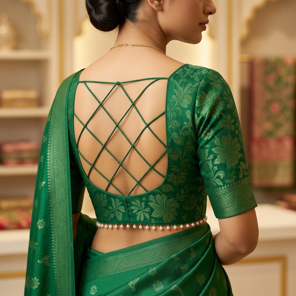 If You Want A Stylish Blouse Without Heavy Blouse inspiration image