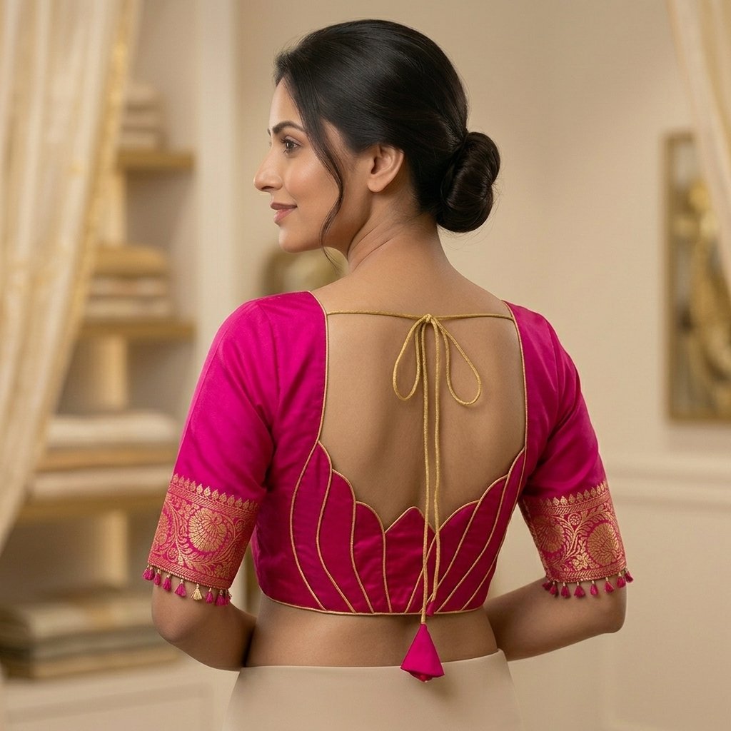 Neckline Back Opening Geometry Fabric Color Blouse inspiration image