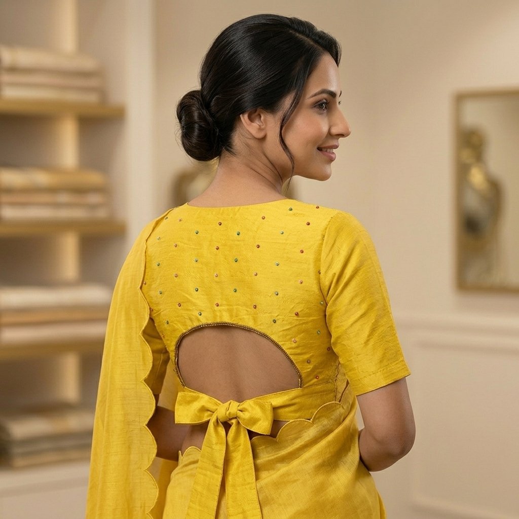 Neckline Back Opening Geometry Fabric Color Blouse inspiration image