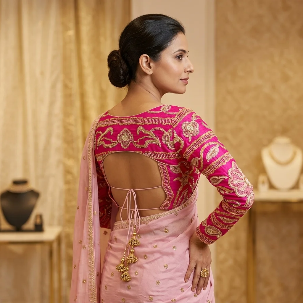 Neckline Embroidery Sleeve Length 2 Blouse inspiration image