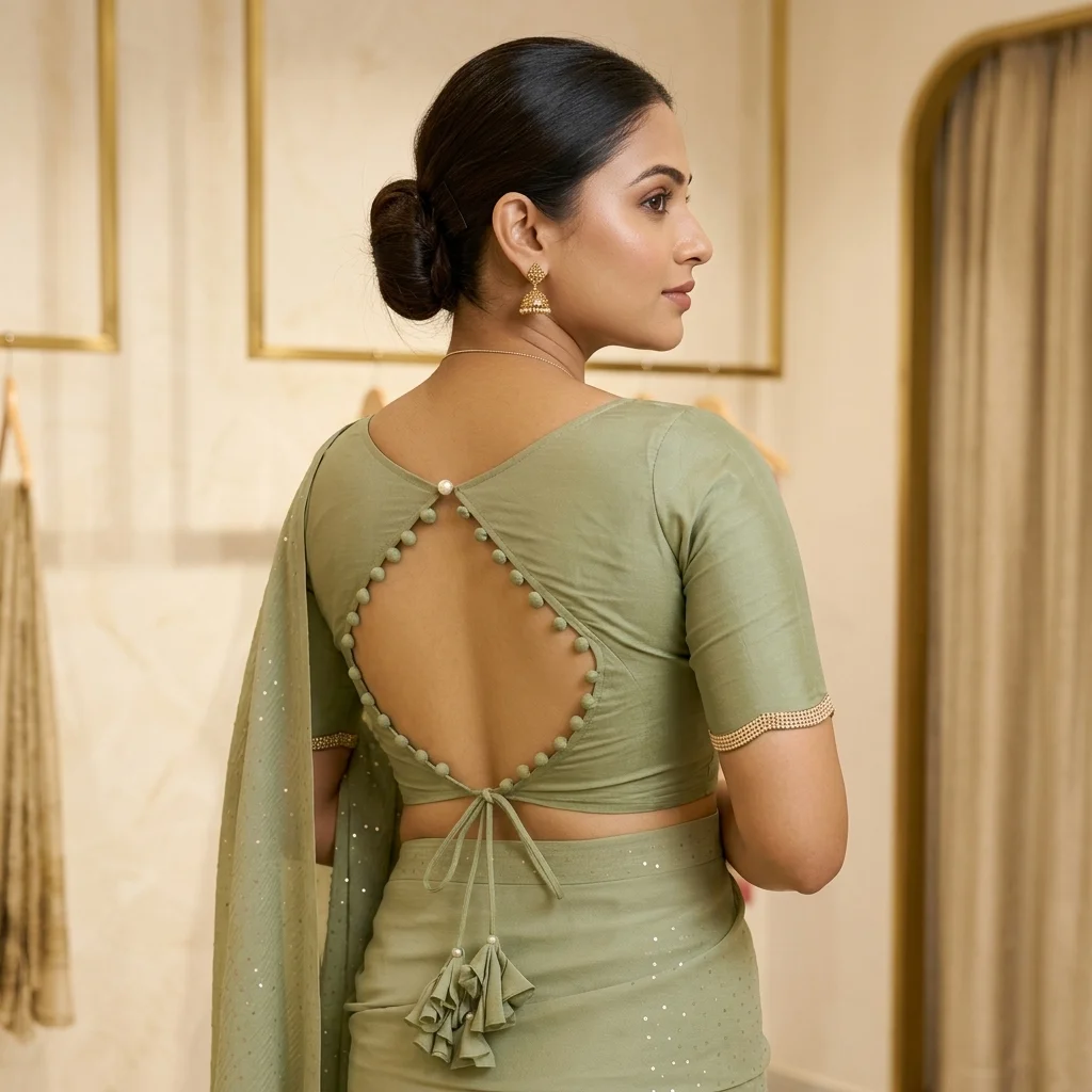 Neckline Embroidery Sleeve Length 3 Blouse inspiration image