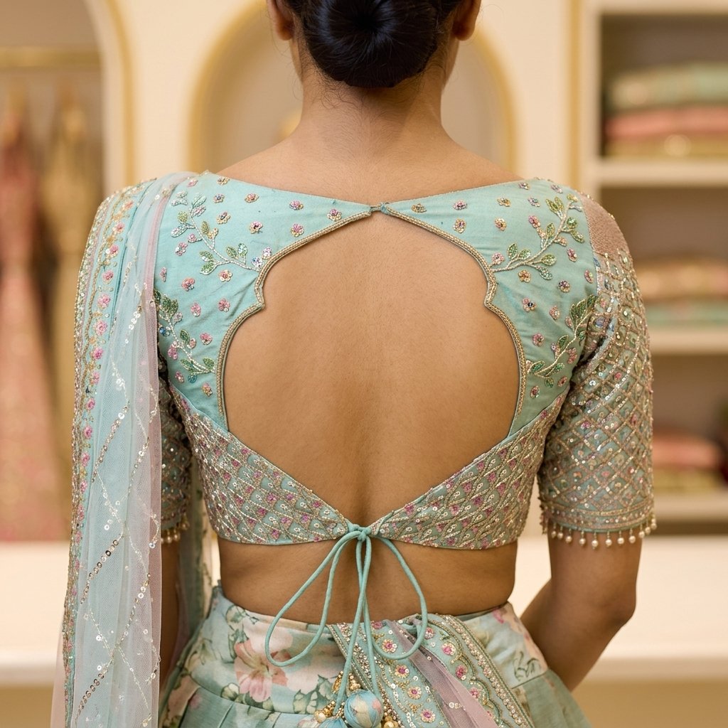 Neckline Geometry Back Back Neck Design Blouse inspiration image