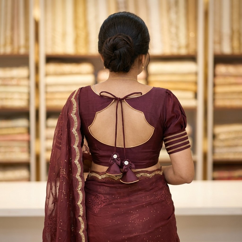 Neckline Geometry Back Back Neck Design Blouse inspiration image