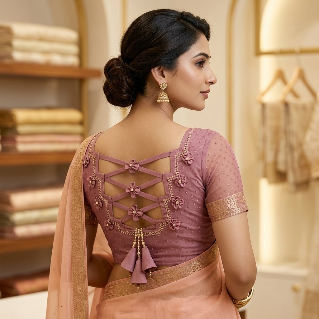 Neckline Geometry Back Back Neck Design Blouse inspiration image