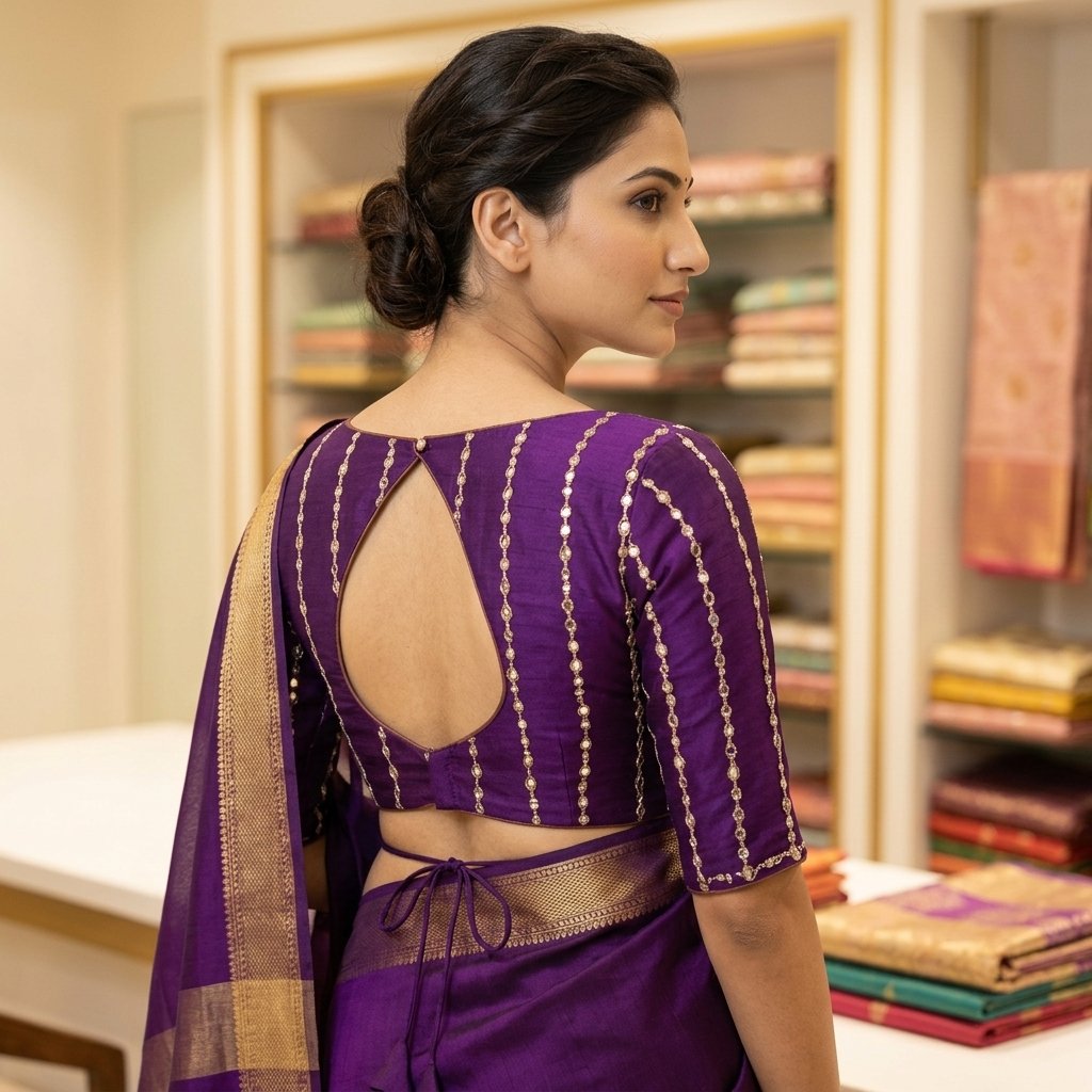 Neckline Geometry Back Back Neck Design Blouse inspiration image