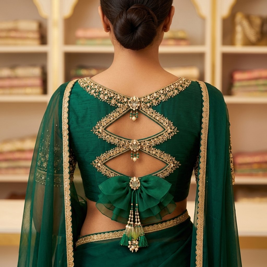 Neckline Geometry Back Back Neck Design Blouse inspiration image