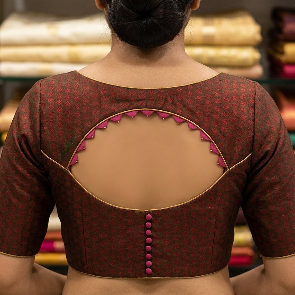 Neckline Geometry Color Back Neck Design Blouse inspiration image