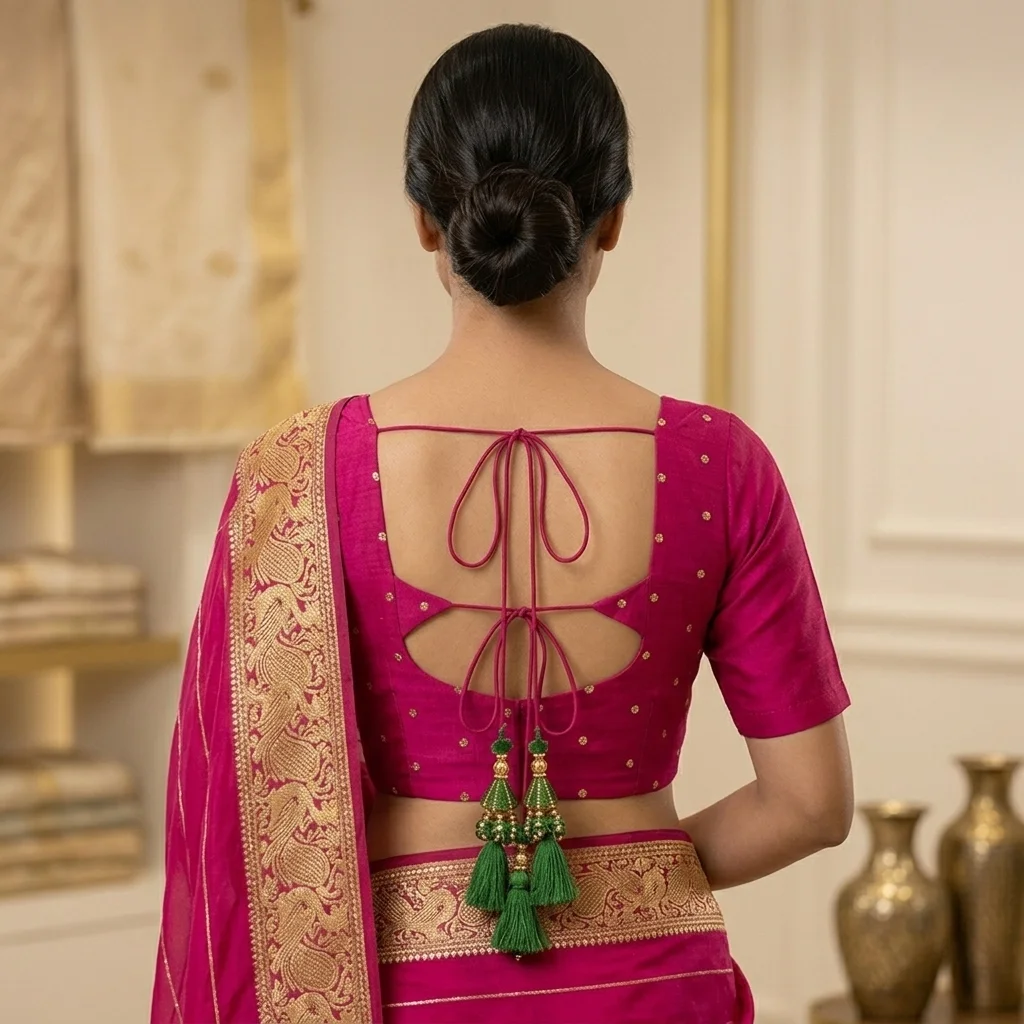 Neckline Geometry Print Embroidery Blouse inspiration image