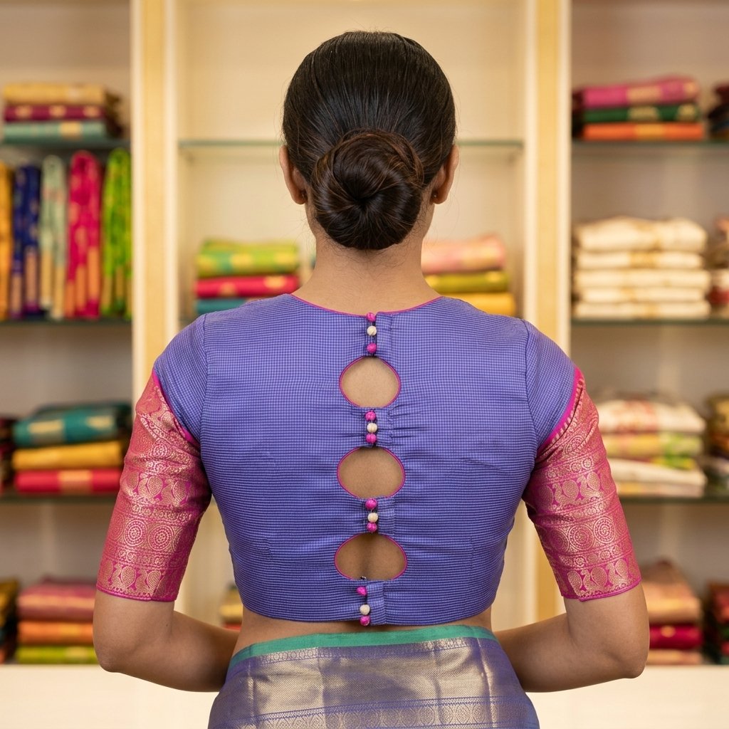 Ochre Pure Raw Silk With Wide Zari Borders Blouse inspiration image