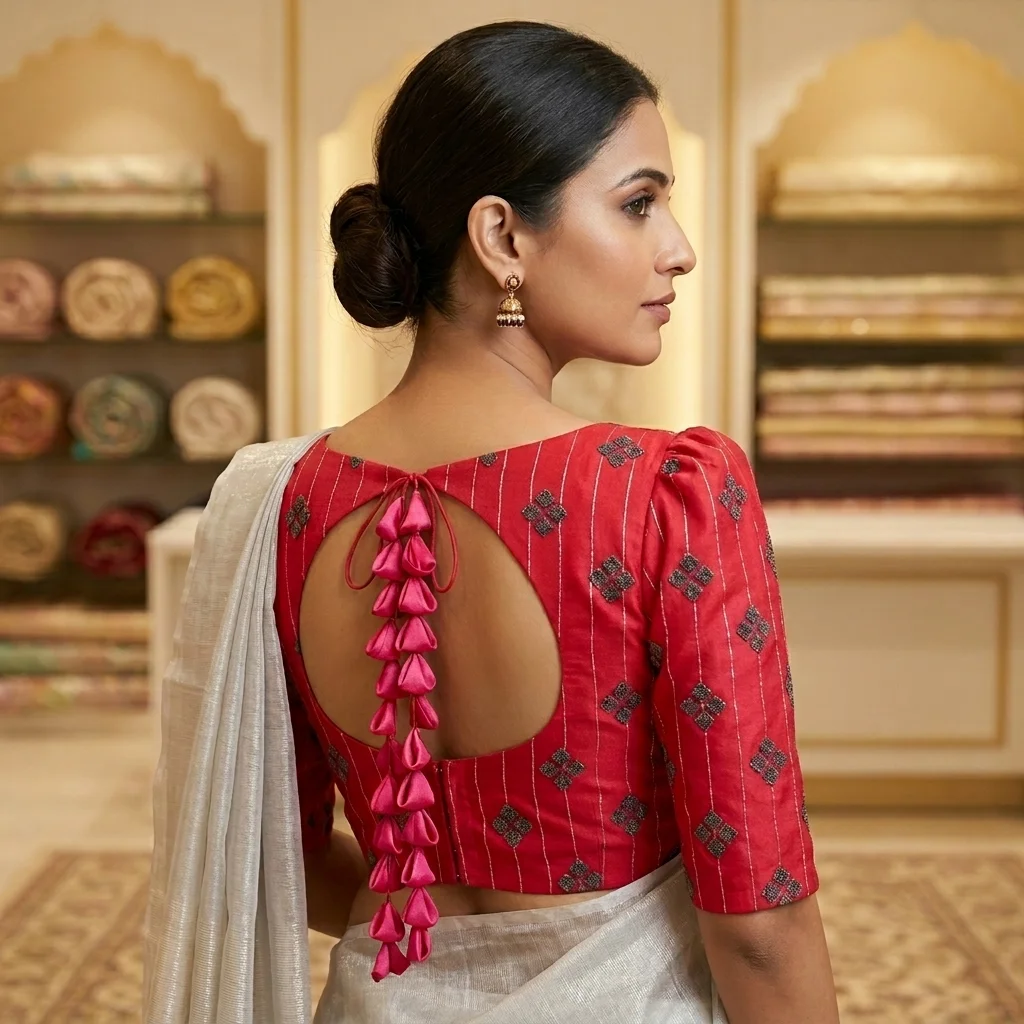 Red Black Blouse inspiration image