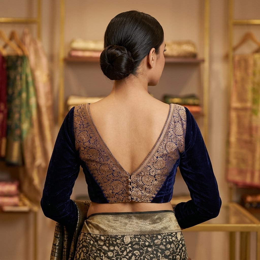 SADHNA❤️ V Neck Blouse Designs #instagram Blouse inspiration image