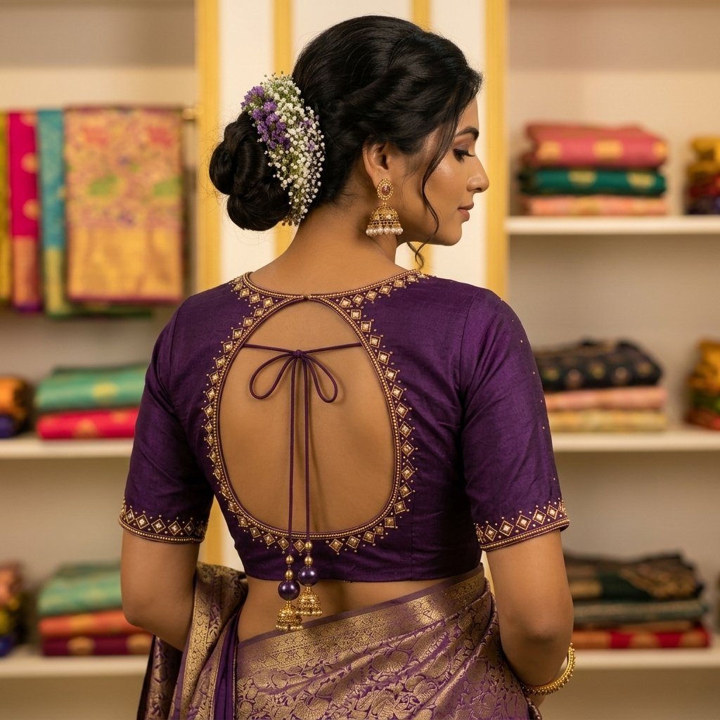 Super And Rich Maggam Work Designs With Super Blouse inspiration image